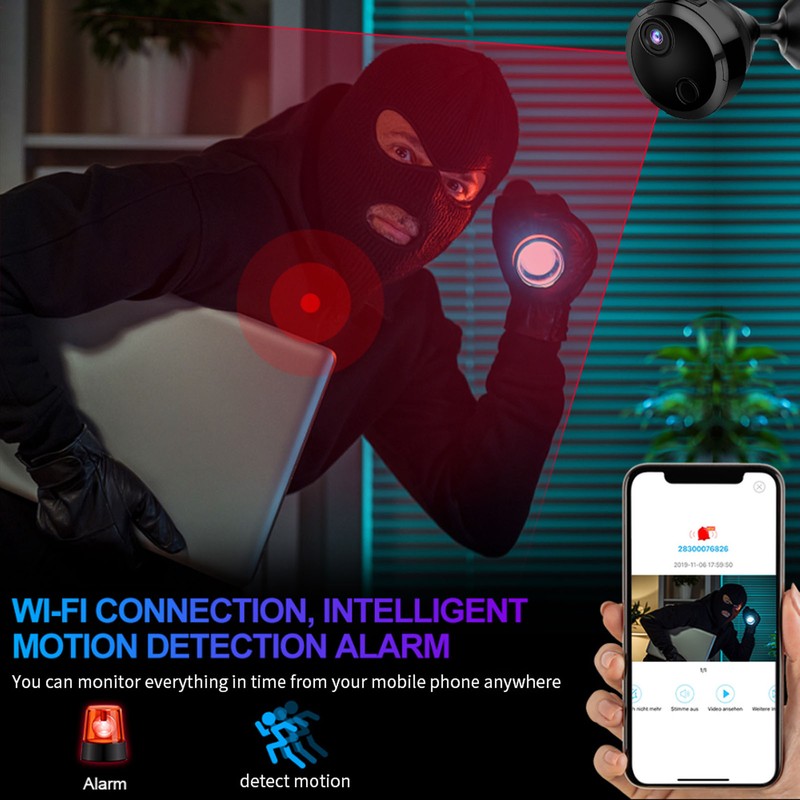 1080P Wireless WiFi Camera Infrared Night Vision Mini Camera for