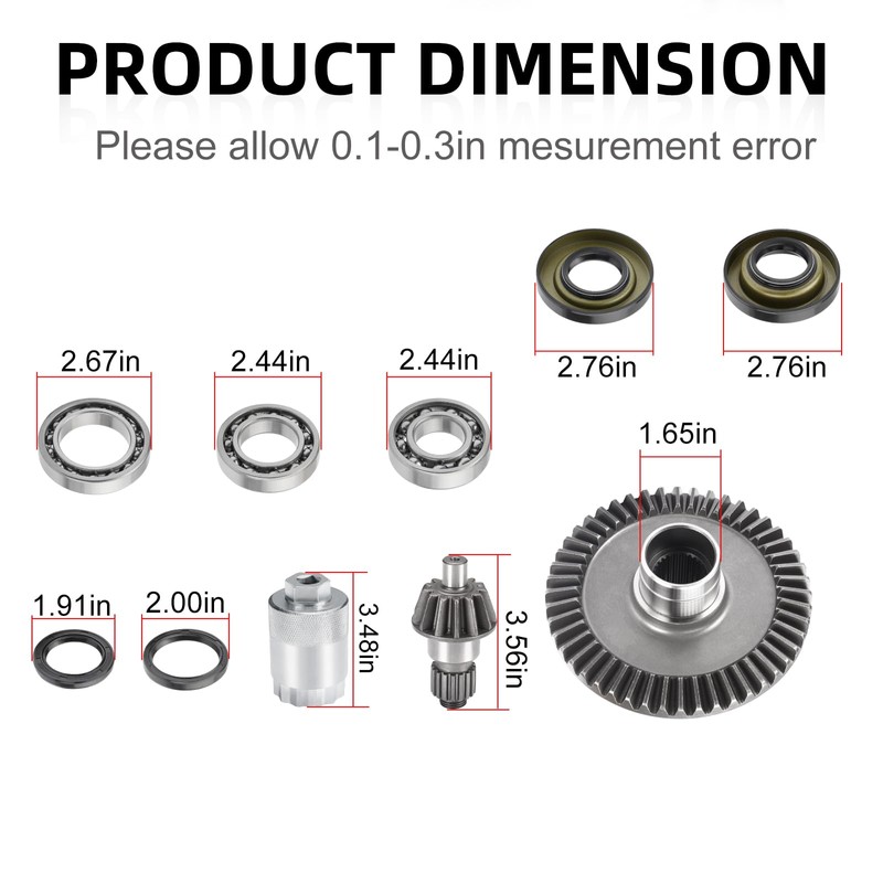 Rear Differential Ring Pinion Gear Bearing Seal Kit & Nut