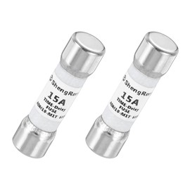 QUARKZMAN 600V 15A Zeitverzögerungssicherung SchnellsicherungsGenerischer Strombegrenzungsschutz Zeitverzögerungskartusche Sicherung für DIY-Inverter-Schaltkreisplatine 2er-Pack