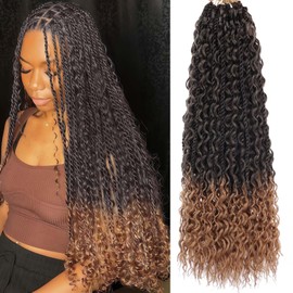 9 Packs Pre-Looped Boho Island Twist Crochet Braids with Curly Ends 24 Inch Senegalese Twist Crochet Hair with Curls Pre-Twisted Goddess Senegalese Twist for Women Braiding Hair Extensions T27#