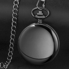 Tiong Bracket Pocket Watch Design Roman Numerals Smooth Case Quartz with Chain Gifts for Birthday Father's Day