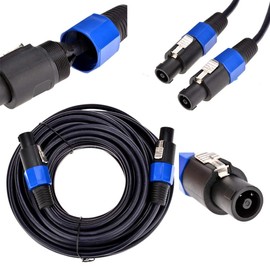 Yuyaokk 2Pack 6 ft Male Speakon to Speakon Cables, Professional 12 Guage AWG Audio Cord DJ Speaker Cable Wire with Twist Lock - 2 Conductor.