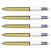 BIC 5 x 4 Colour Shine Gold Retractable Ballpoint Pen