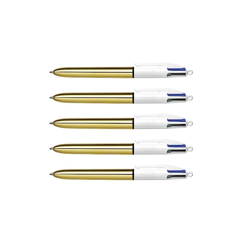 BIC 5 x 4 Colour Shine Gold Retractable Ballpoint Pen