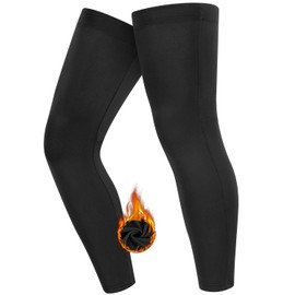 qualidyne Cycling Leg Warmers Fleece Lined Thermal Long Bike Leg Sleeves Bicycle Biking Leg Warmers.