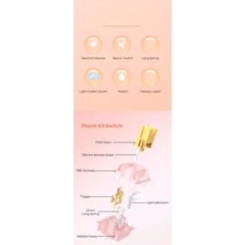 KPREPUBLIC Outemu Silent Peach V3 Switch Silent Lemon V3 Switch Linear Tactile Lime for Mechanical Keyboard POM PA66 Factory Lubed (OTM V3 Silent Lemon LightGuide Switch x90)