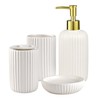 Bathroom Accessories Set, 4 Pcs White Bathroom Accessory Set, Soap