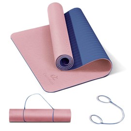 Ewedoos Yoga Mat Non Slip TPE Yoga Mats Exercise Mat Eco Friendly Workout Mat for Yoga, Pilates and Floor Exercise Thick Fitness Mat Carry Strap Included