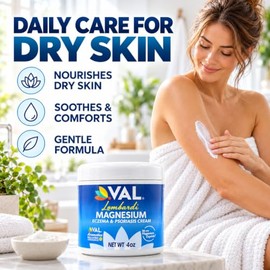 VAL “Val Zechstein Fórmula De Cloruro De Magnesio, Eczema, Psoriasis, Crema Anti-Picazón, Hidratante Con Aceites Orgánicos, Aceite De Almendras, Vitam