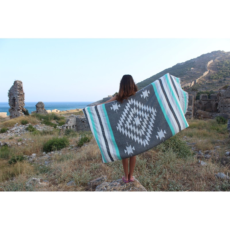 Bersuse 100% Cotton Oeko-TEX Certified Carmen Turkish Handloom Towel -