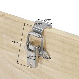 4 PCS 304 Stainless Steel Tension Clasp Spring Loaded Latch for Boxes, Drawers, Suitcases (90 Degree)