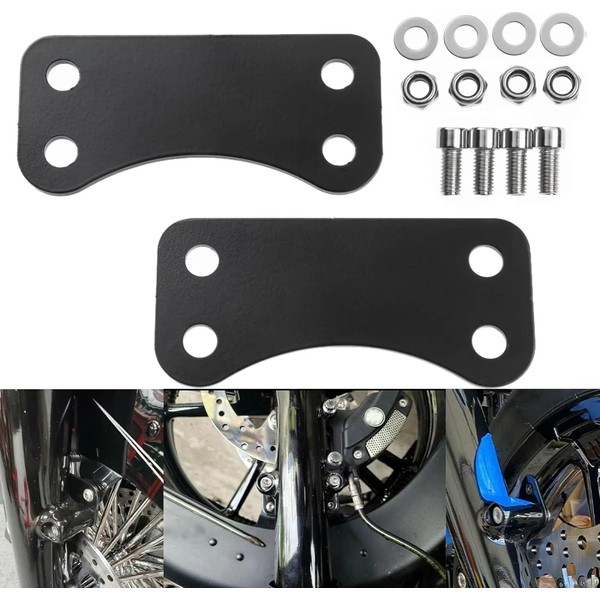 VPZMT Front 21" Wheel Fender Risers Brackets/Lift Brackets Adapter Set for 2014-2023 Harley Touring Electra Glide Road Glide Road King Street Glide (21" Wheel Fender Risers Brackets-Black)