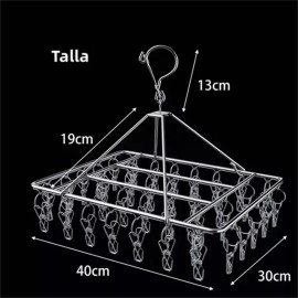 tendero plegable/tendedero interior/cuerda para tendedero/tendedero retractil/tendederos plegables Gancho Tendedero Secado Ropa Calcetines Múltiple 40 Pinzas