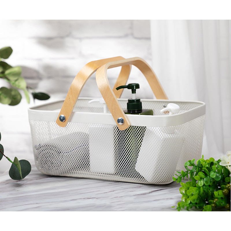 Cheardia 2 Pack Picnic Baskets, Metal Mesh Harvest Basket with