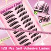 Selbstklebende Wimpern Cluster vorgeklebte Wimpernbüschel 120 Stück Flauschiges C Curl