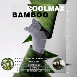 BRISIRA Bamboo Viscose Compression High Ankle Socks Men Women Cushioned Anti Blister HIking Golf Arch Support Running Socks