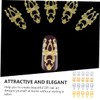 SAFIGLE 20pcs DIY Nail Art Ornaments Manicure Decor with Golden
