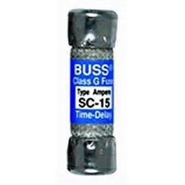 Bussmann SC-15BC 15 Amp Time-Delay Class G Melamine Tube, 600V UL Listed 1-In Bag