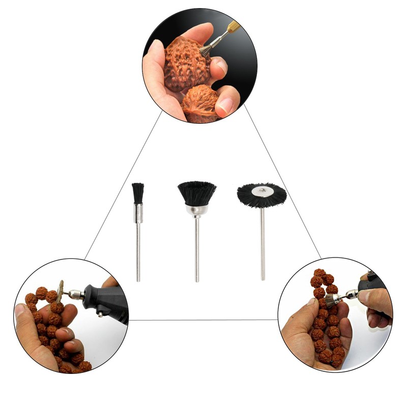 NIUPIKA Soft Nylon Bristle Brushes Cup Wire Brush Set Cleaning