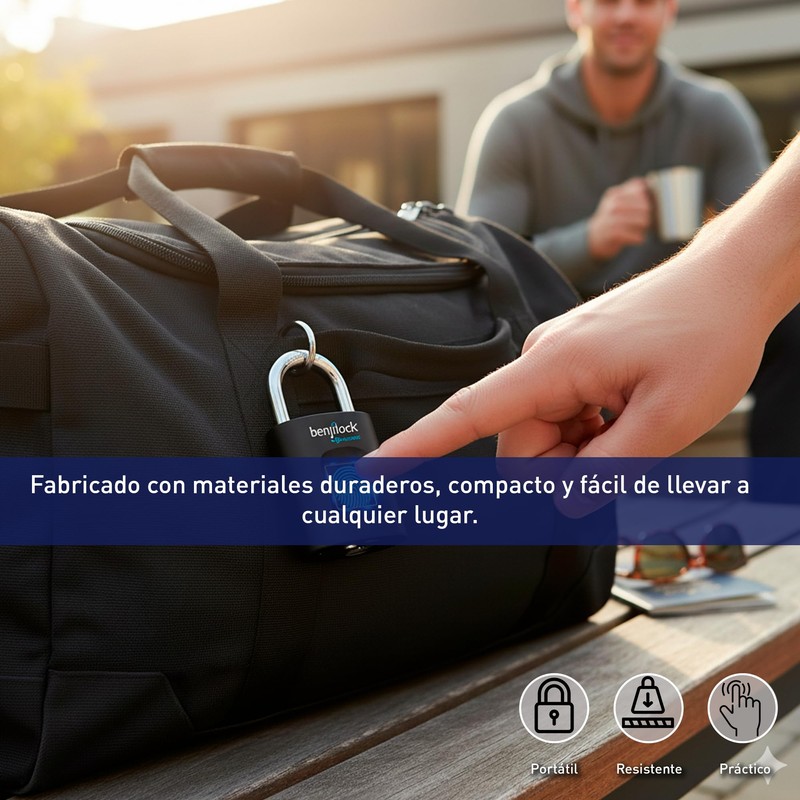 Bluelander Candado de Huellas Dactilares, Candado Inteligente, Hasta 10 Usuarios,