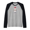 Cat With Santa Hat As Dancer Design Christmas Ballet Raglan