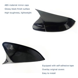 Acdeyaca Side Door Mirror Caps Covers Compatible with Honda Civic 2016-2021 10th Generation Sedan Coupe Hatchback (Horn Style, Glossy Black)