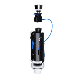 Universal Dual Flush Valve for Toilet Flush System Replacement, Adjustable Toilet Cistern Flush Parts, Fits 1 1/2" and 2" Outlet Sizes with Universal Push Button and Adjustable Internal Overflow