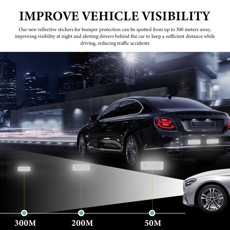 JUSTTOP 20PCS Reflective Tape Stickers, Night Visibility Car Safety Night