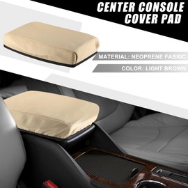 A ABSOPRO Center Console Armrest Cover Waterproof Console Covers Pad Trim Protector for Nissan Altima 2007-2012 Neoprene Fabric Light Brown