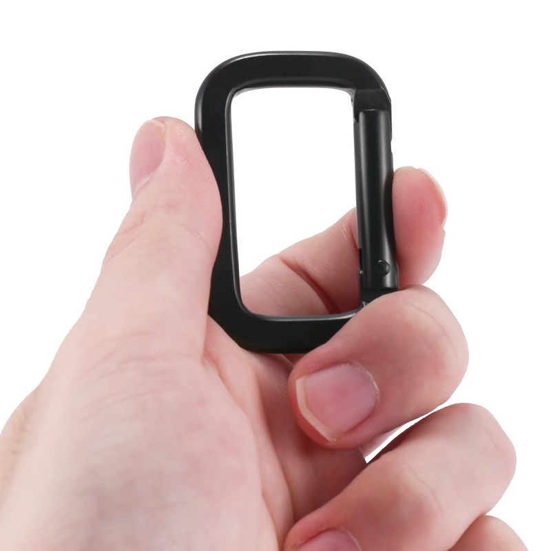 Ahvqevn Mountaineering Button, D-Shaped Spring Buckle, Multifunctional Square Carabiner, Aluminum