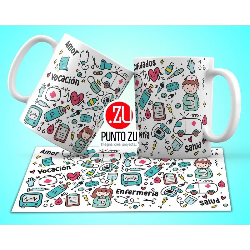 15 Tazas Enfermería Enfermeros Punto Zu