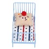1:12 Miniature Bed Metal Structure Cute Pattern Sponge Cloth Mattress