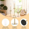 Glass Hurricane Candle Holders Set of 6,Brass Candlestick Holders,Taper Candlestick