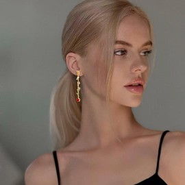 Kokoma Happy Christmas Earrings for Women Cubic Zirconia Santa Claus Sleigh Stud Earrings Pearl Star Bow Christmas Studs for Xmas Holiday Festive Jewelry (Happy)