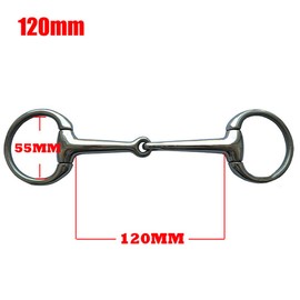 SagaSave Stainless Steel Pony Dedicated Snaffle Bit Horse Ring Hollow Jointed Mouth Loose Oval Ring Horse Bit for Equestrian Supplies