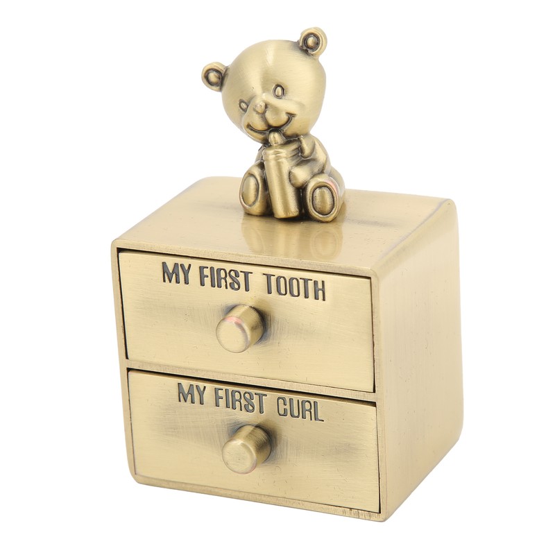Tooth Box Metal Cute BearShape Storage Case with 2 Drawers