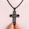 M MOOHAM Cross Necklace for Men - Silver Black Stainless