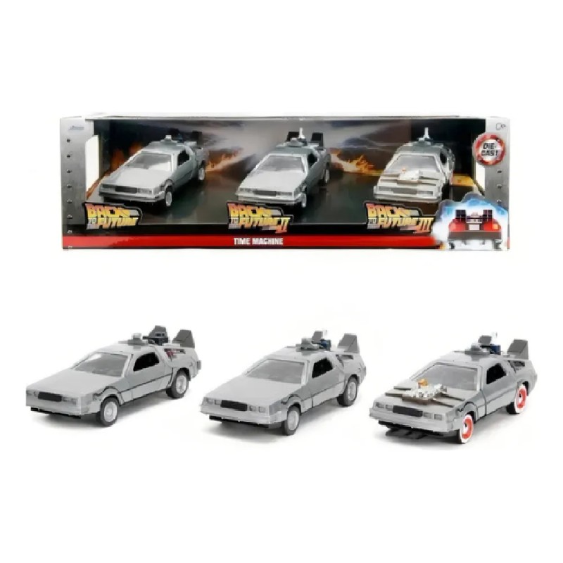 Jada 1:32 Pack Delorean Time Machine 1, 2 Y 3