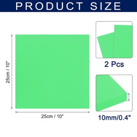MECCANIXITY Foam Sheets Crafts 10x10 Inch 10mm EVA Craft Foam Paper Foam Sheets for Crafts Projects DIY Cosplay Modeling, Green, 2 Sheets