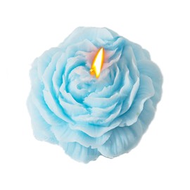 Peony Flower Shape Candles 1 Pack Soy Wax Decorative Candle for Bedroom Home Scented Candle Gift to Friends Family (Blue)