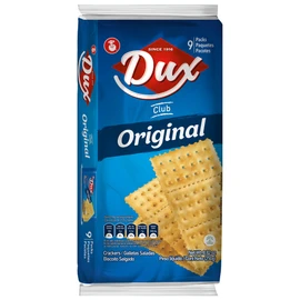 Dux, Original Crackers, Salty & Crunchy, Enjoy Anytime, 8.82 Ounce, 1 Box contains 4 Bags, each with 9 Individual Packs and every pack includes 3 Crackers, totaling 36 crackers per box.