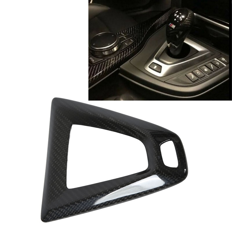 Gear Shift Panel Frame Carbon Fiber Shifter Cover Replacement for
