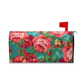 Kcldeci Red Green Rose Magnetic Mailbox Cover Mailbox Cover Magnetic Mailbox Wraps Post Letter Box Cover Garden Standard Size 18 X 21 inch