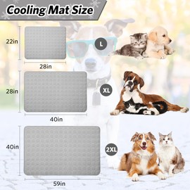Pet Dog Cooling Bed Mats,Self Cooling Pet Dog Cool Mat Pads for Dogs Cats Indoor and Outdoor (Grey, Large)