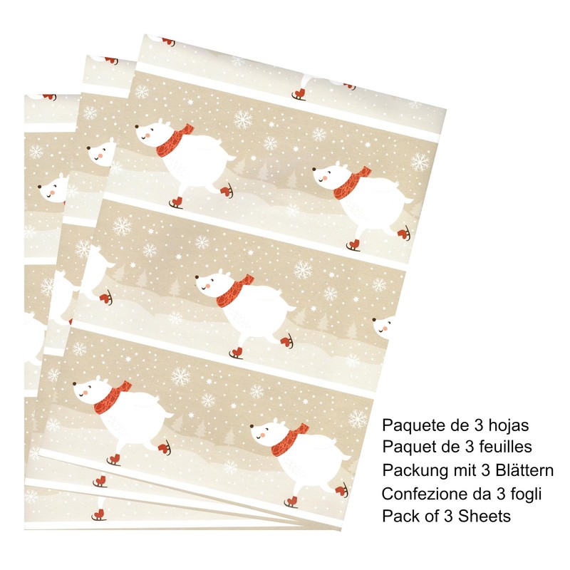 arkamii 3 Sheets Large Wrapping Paper - 34" x 25"