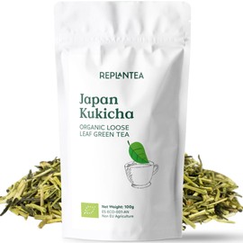 Kukicha Tea Organic 100g (50 Cups) | Japanese Green Loose Leaf Tea | Low Caffeine, High Antioxidants REPLANTEA