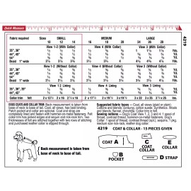 Simplicity Dog Coat Jacket Collar Sewing Pattern Simplicity 4219 Small 10” 12” 14” Clothes