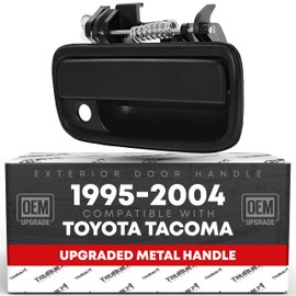 TRUBUILT1 AUTOMOTIVE Exterior Front Passenger Door Handle Replacement, Upgraded Metal - Compatible with 1995-2004 Toyota Tacoma - Textured Black - OEM 69210-35020, 91318, TO1311117