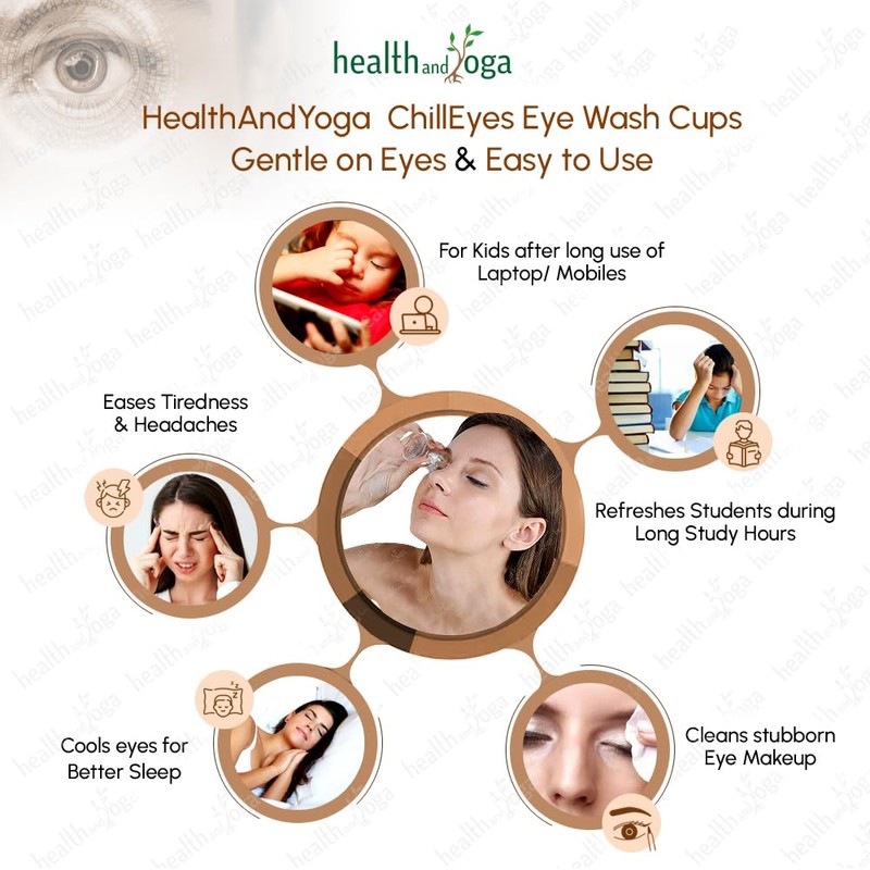 HealthAndYoga™ ChillEyes Transparent Glass Eye Wash Cup - Effective Eye