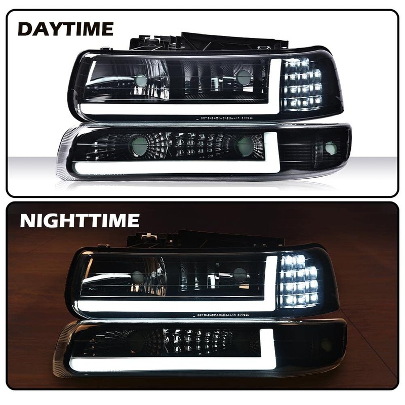 G-PLUS LED DRL Headlights Assembly, Fit For 1999 2000 2001